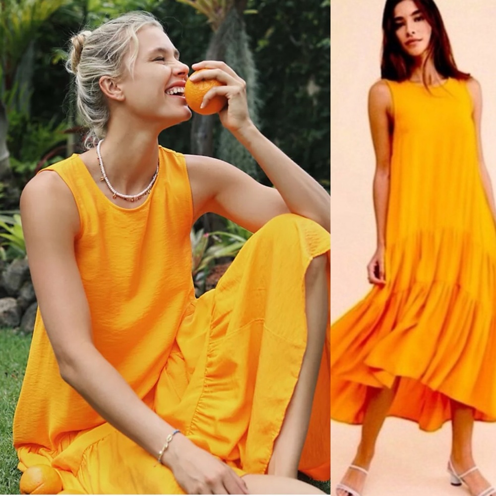 Maeve Marlene tiered maxi dress